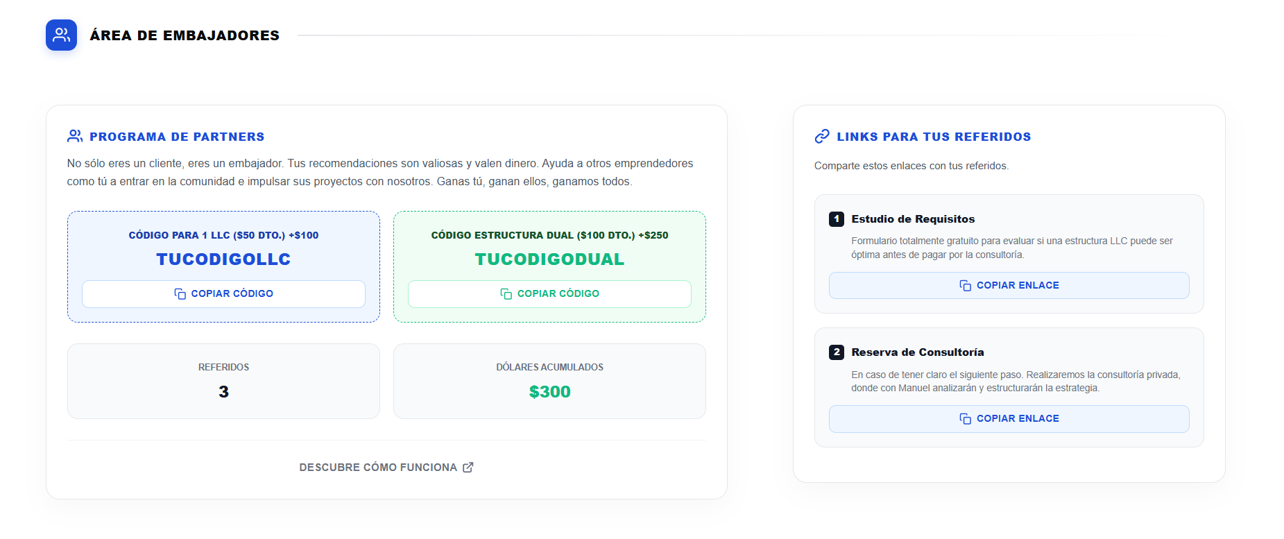 Panel de Socio TuLLCDigital